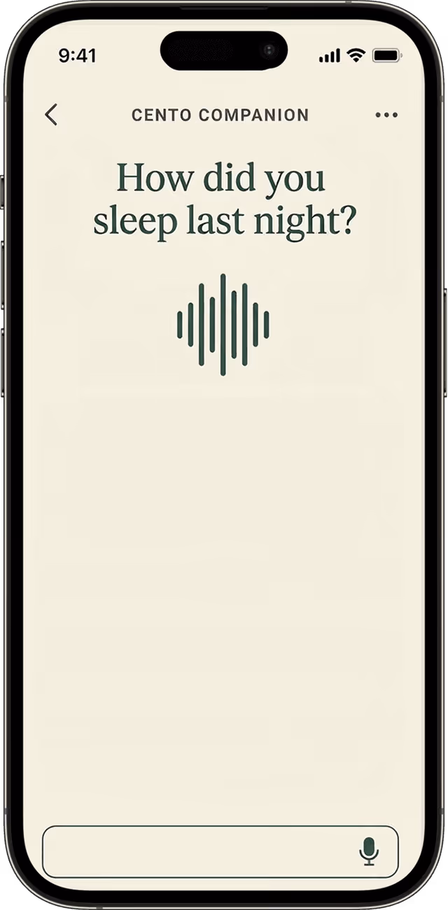 The Cento Companion asking how you slept last night